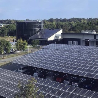 Open Ground PV Garage Canopy  Anodized Galvanized Racks Solar Parking Lot, Waterproof  Solar Carport Structures